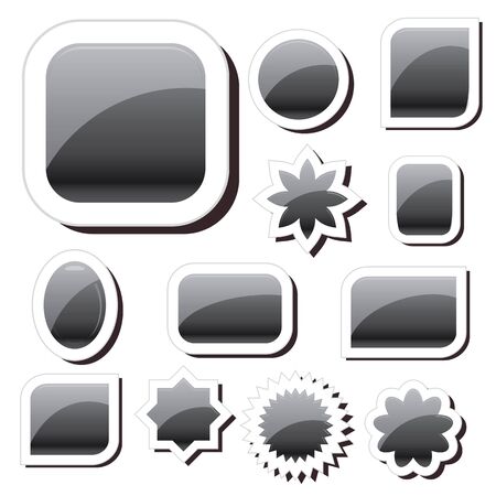 Set of black shiny badges, black speak tagsのイラスト素材
