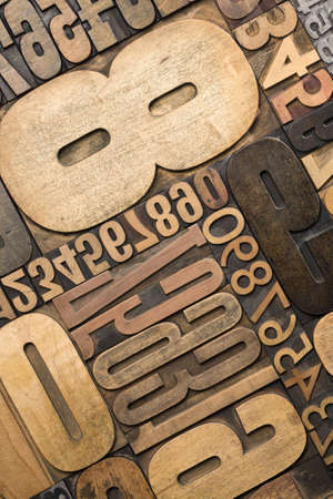 A selection of letterpress numeralsの写真素材