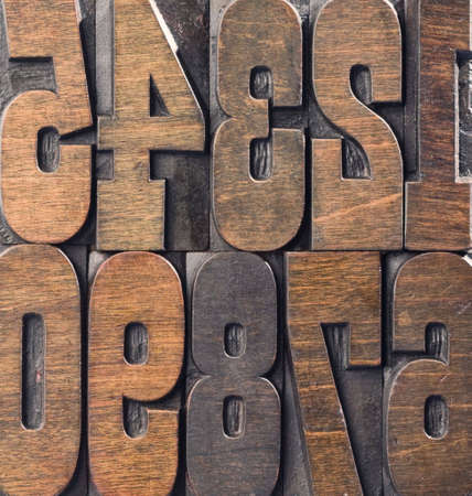 Wild West style wood type numeralsの写真素材