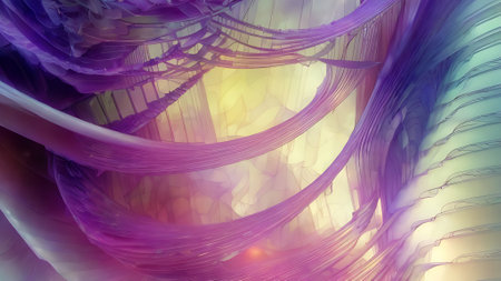 3D abstract background with fractal shapes. Design element for brochure, advertisements, presentation, web and other graphic designer works. Digital collage.の素材