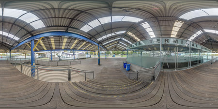Interior with wooden floor. Panorama.の写真素材