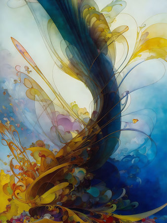 abstract fractal background a computer-generated 2D illustration, textureの素材