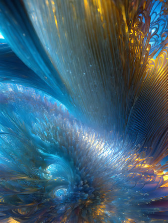 3D surreal illustration. Sacred geometry. Mysterious psychedelic relaxation pattern. Fractal abstract texture. Digital artwork graphic astrology magicの素材