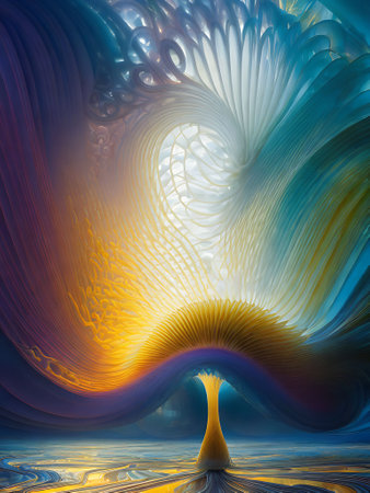 Abstract fractal illustration useful as a background - digital artwork for creative graphic designの素材