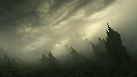 Fantasy alien planet. Mountain. 3D illustration. 3D CG.の素材