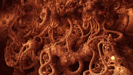 3d abstract computer generated fractal design.Fractal is never-ending pattern.Fractals are infinitely complex patterns that are self-similar across different scalesの素材