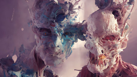 3d illustration of abstract composition,digital art works. Computer generated image.の素材