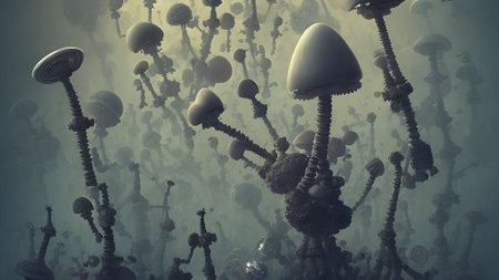 3d illustration of abstract fractal background, computer-generated image.の素材