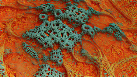 abstract fractal background a computer-generated 2D illustration, textureの素材