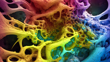 3D surreal illustration. Sacred geometry. Mysterious psychedelic relaxation pattern. Fractal abstract texture. Digital artwork graphic astrology magicの素材