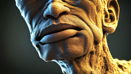 3d rendered illustration of a human anatomy - the head and neckの素材
