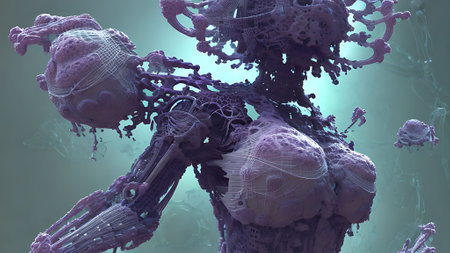 3d illustration of abstract geometric composition,digital art works. Computer generated graphics.の素材