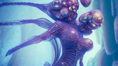 3d illustration of abstract geometric composition,digital art works. Computer generated graphics.の素材