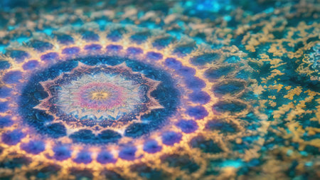 Abstract fractal. Fractal art background for creative design. Decoration for wallpaper, desktop, poster, cover booklet. Print for clothes, t-shirt. Creative illustration for designの素材