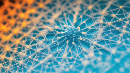 Abstract 3d rendering of network structure. Futuristic background. Digital technology.の写真素材