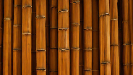Bamboo wall background. Bamboo wall texture. Bamboo wall backgroundの写真素材