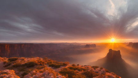 Sunset over the Grand Canyon National Park, Arizona, USA.の素材
