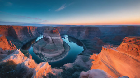 Horseshoe Bend at sunset, Arizona, United States.の素材
