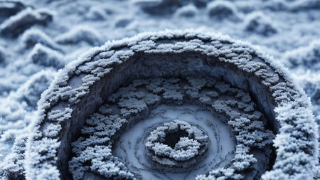Frosty patterns on the glass as an abstract background. Macroの素材