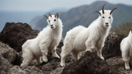 Mountain Goat (Ovis aries) in the natural environmentの素材