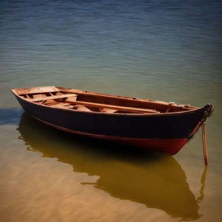 old wooden boat on the beach in the morning light, nature seriesの素材