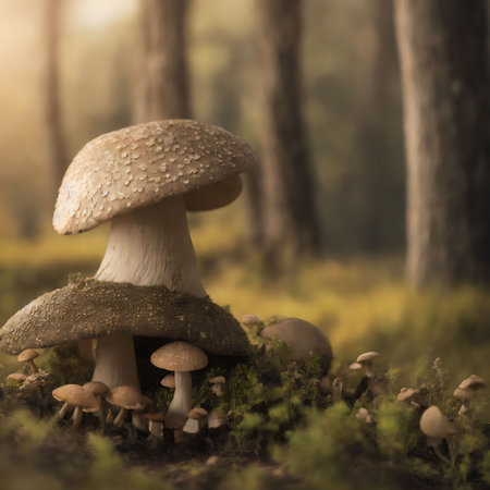 mushrooms in the forest, nature series, shallow DOFの素材
