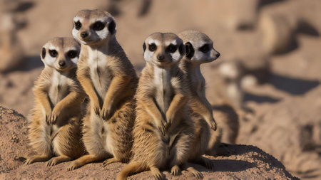 Group of meerkat (Suricata suricatta)の素材