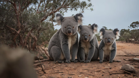 Koala in Australia. This marsupial marsupial is native to Australia.の素材