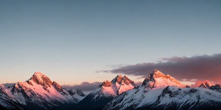 Panoramic view of the snowy peaks of the Himalayas.の素材