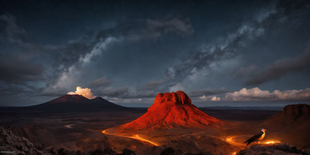 Panoramic view of Volcano Teide in Tenerife, Canary Islands, Spainの素材