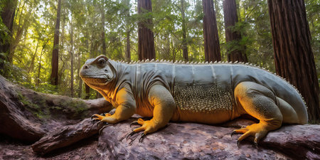 Dinosaur in the Redwood forest, California, United States.の素材