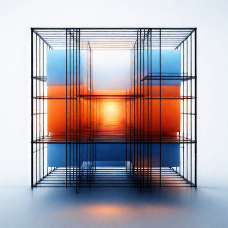 Abstract architecture background. 3d rendering, 3d illustration. Computer digital drawing.の素材
