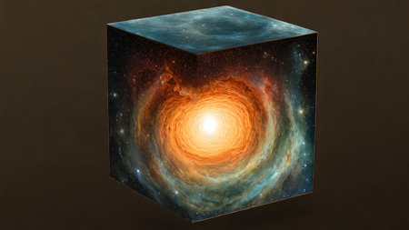 Galaxy in a free space. 3D illustration, 3D renderingの素材