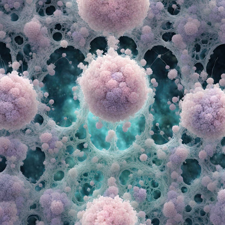 3D illustration of a virus in abstract space, computer generated imagesの素材