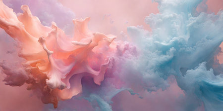 Colorful abstract background with clouds and smoke in water. 3d renderingの素材