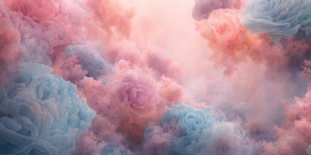 3d illustration of abstract background with blue and pink smoke in waterの素材