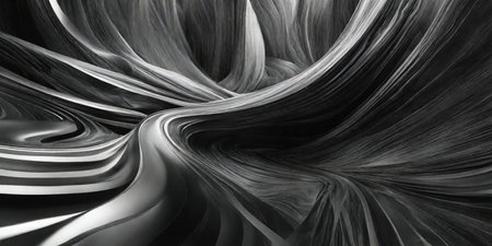 Abstract 3d rendering of wavy surface. Futuristic background for business presentations.の素材