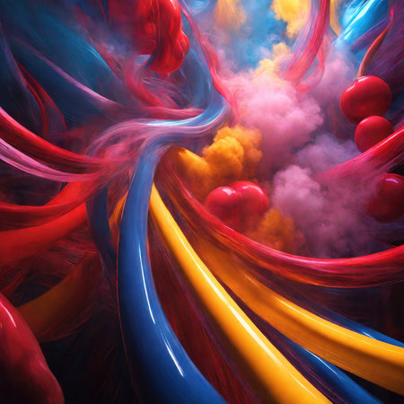 Abstract fractal background. Design element for brochure, advertisements, presentation, web and other graphic designer works. Digital collage.の素材