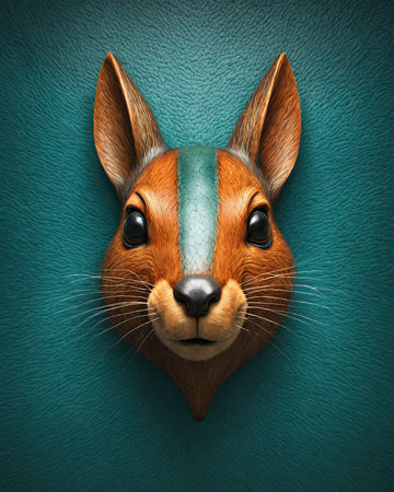 Emoji of a squirrel with a turquoise background.の素材