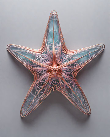 3d illustration of abstract fractal for creative design looks like starの素材