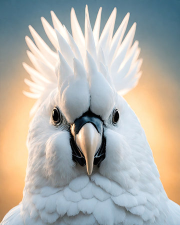 White Cockatoo in the sunset light (Cacatua galerita)の素材
