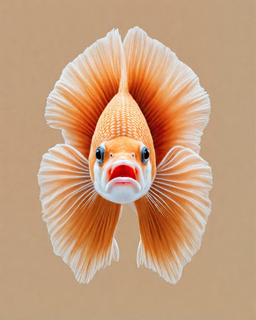 Portrait of a goldfish, siamese fighting fish.の素材