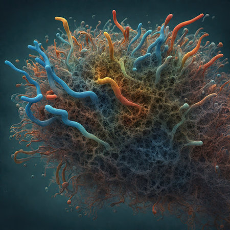 3D illustration of a cancer cell, conceptual image of cancer cellsの素材