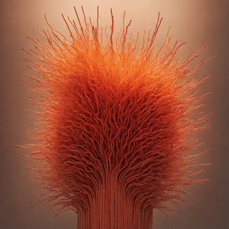 3D rendered illustration of a human nerve cell, nervous system.の素材