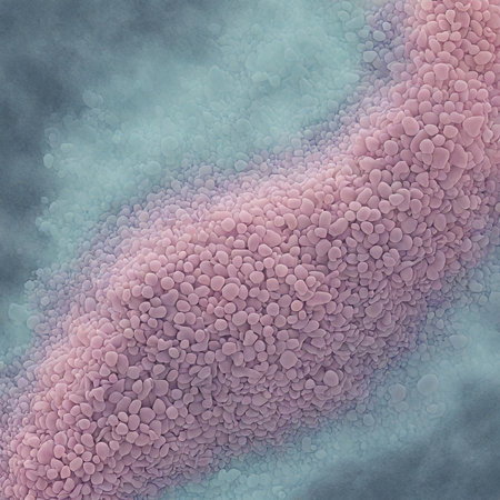 Abstract background of pink and blue blood cells. 3D illustration.の素材