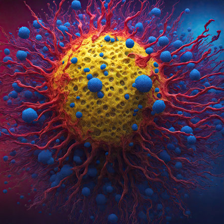 cancer cell or tumor illustration in high details made in 3d softwareの素材