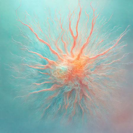 3d illustration of a neuron, brain cell, computer generated imageの素材