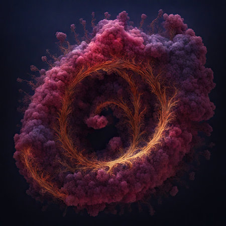 Abstract fractal illustration for creative design looks like spiral in space.の素材