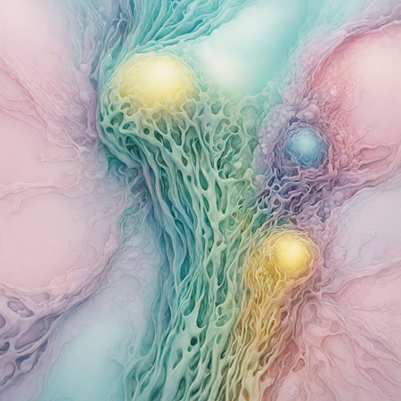 Abstract background. Psychedelic fractal texture. 3D rendering.の素材