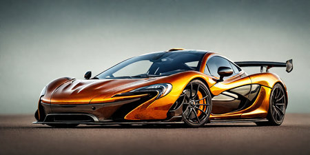 Conceptual image of a brand-less generic concept car.の素材
